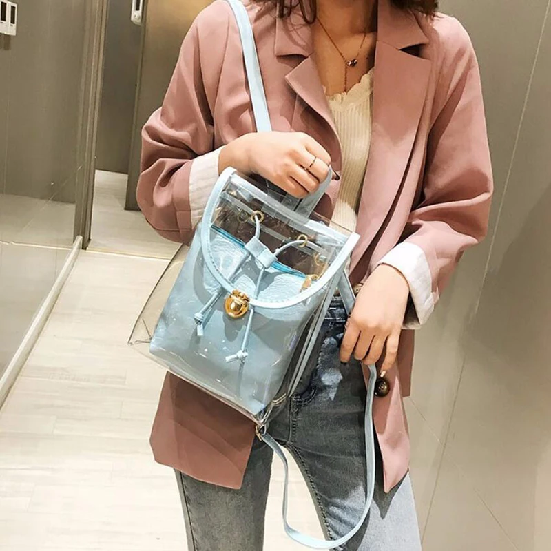 LKEEP High Quality PVC Transparent Women Backpack Candy Color Clear Rucksack For Teenage Girls Cute Jelly School Backpack
LKEEP High Quality PVC Transparent Women Backpack Candy Color Clear Rucksack For Teenage Girls Cute Jelly School Backpack