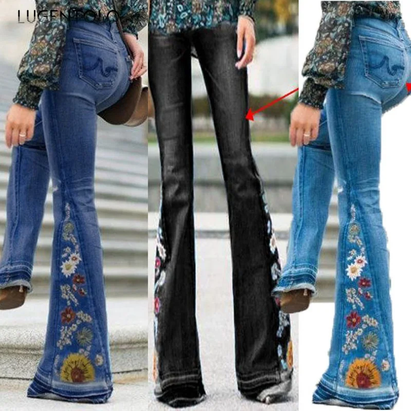 Lugentolo Women's Jeans Casual Sexy Denim Wide Leg Pants Embroidery Flared Pants Fashion Long Jeans
Lugentolo Women's Jeans Casual Sexy Denim Wide Leg Pants Embroidery Flared Pants Fashion Long Jeans