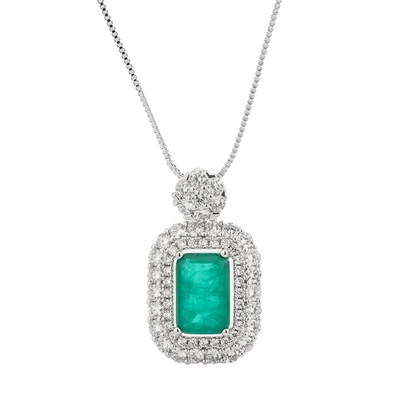JoiasHome Tendy 925 Silver Woman Necklace with Emerald Gemstone Wedding Party Jewelry for Women Fashion Gifts Wholesale
JoiasHome Tendy 925 Silver Woman Necklace with Emerald Gemstone Wedding Party Jewelry for Women Fashion Gifts Wholesale