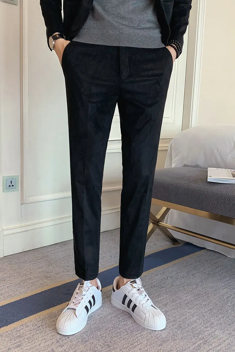 Casual Mens Suede Dress Pants High Quality Formal Business Suit Pants for Men Classic Streetwear Social Wedding Trousers 29-36
Casual Mens Suede Dress Pants High Quality Formal Business Suit Pants for Men Classic Streetwear Social Wedding Trousers 29-36