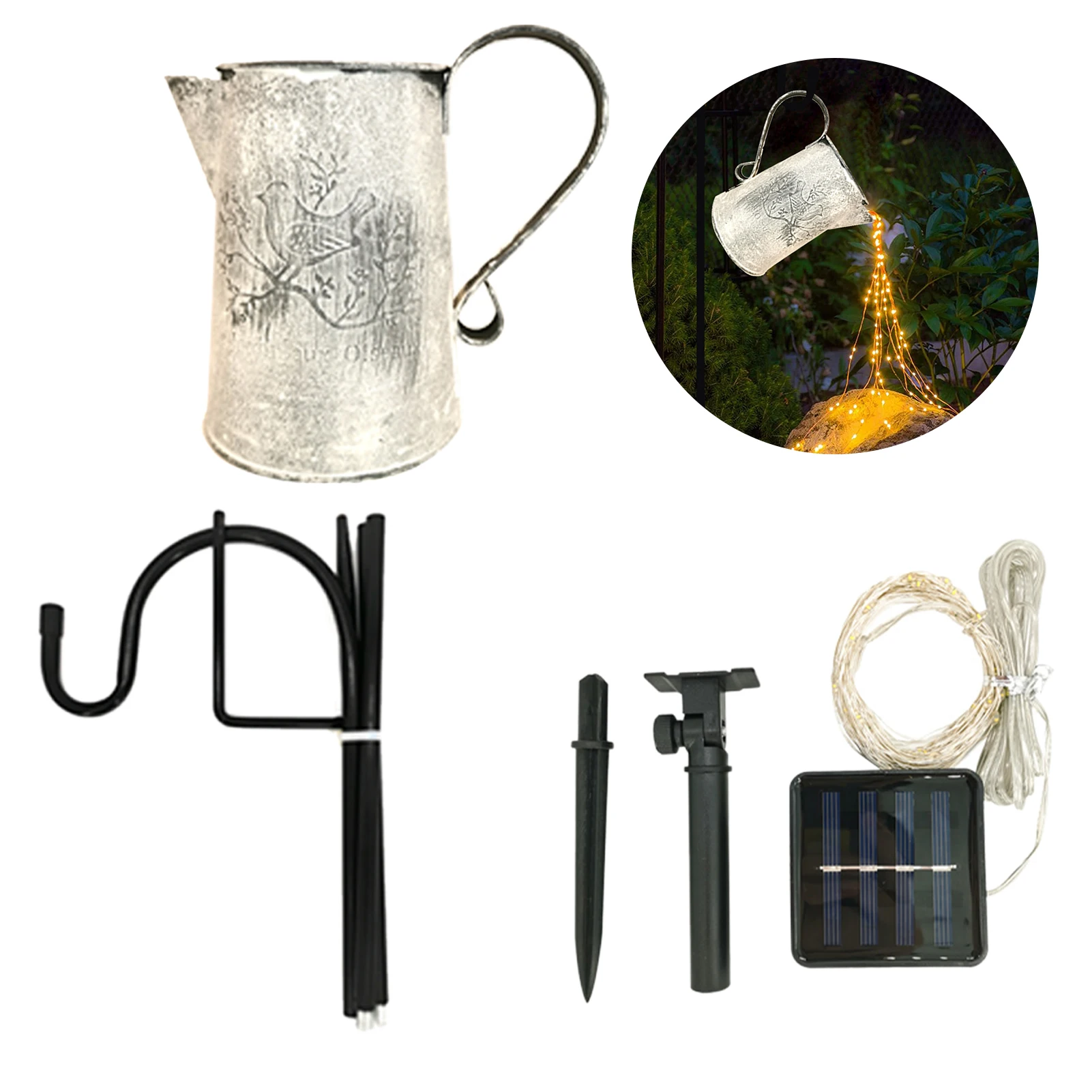 With Bracket DIY Waterproof Walkway Outdoor Statues Led Strands Solar Lamp Watering Can Garden Decor Starry Art Craft For Party
With Bracket DIY Waterproof Walkway Outdoor Statues Led Strands Solar Lamp Watering Can Garden Decor Starry Art Craft For Party