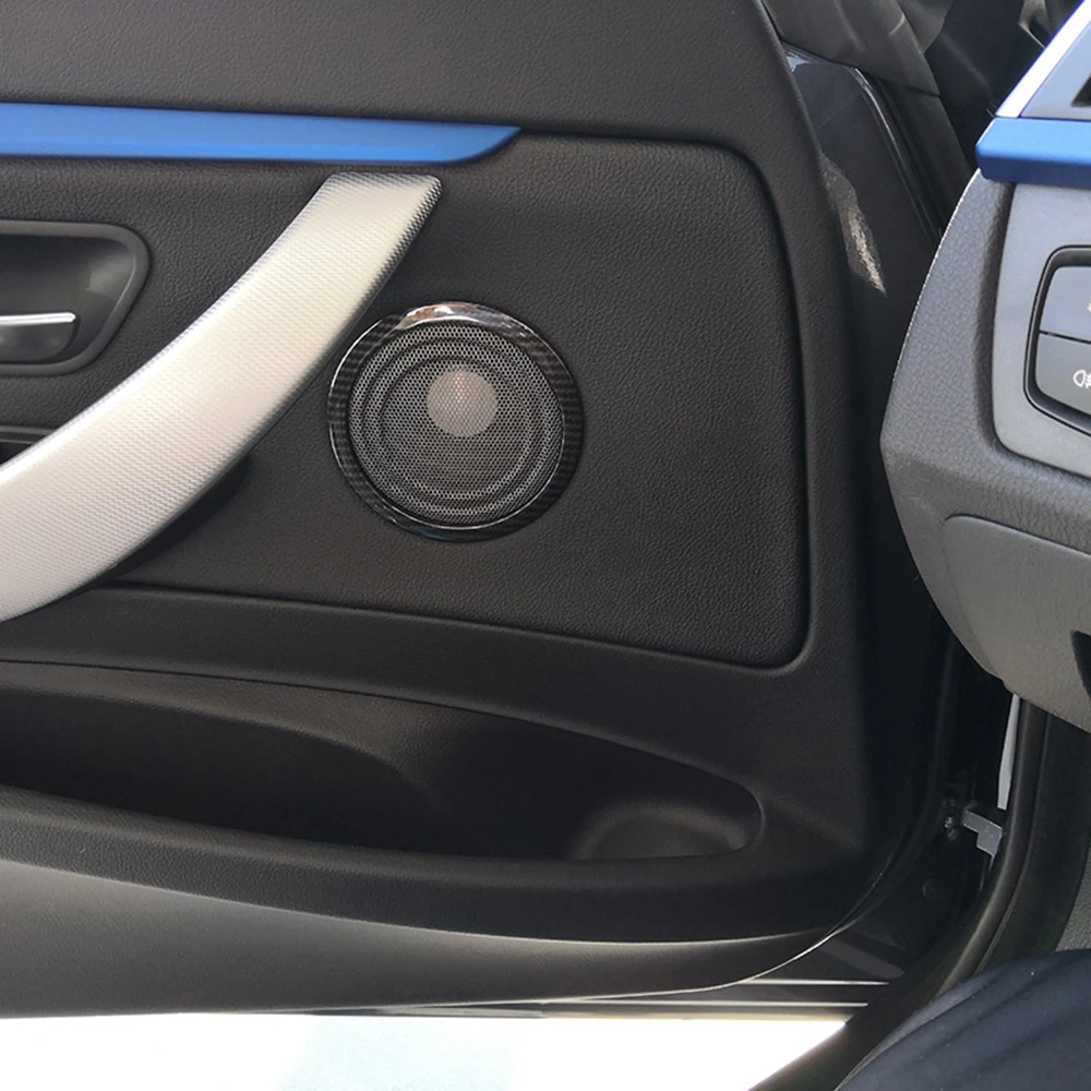 Автомобильная обшивка для дверных динамиков BMW F30 F34 3GT 3 серии углеродное волокно