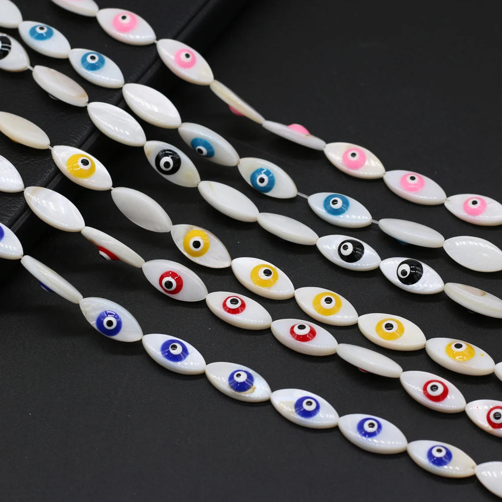 Natural Freshwater White Shell Colorful Eye Beads Pattern Beaded Jewelry Making Necklace Earrings Bracelet Accessories 
Natural Freshwater White Shell Colorful Eye Beads Pattern Beaded Jewelry Making Necklace Earrings Bracelet Accessories