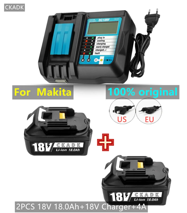 2021S BL1860 Rechargeable Battery 18 V 18000mAh Lithium ion for Makita 18v Battery BL1840 BL1850 BL1830 BL1860B LXT 400+charger
2021S BL1860 Rechargeable Battery 18 V 18000mAh Lithium ion for Makita 18v Battery BL1840 BL1850 BL1830 BL1860B LXT 400+charger