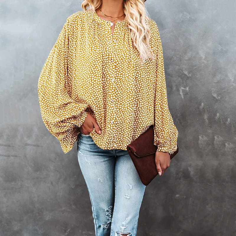 Loose Casual Shirt with Long Sleeves and V-neck In Floral Pattern Women Blouses Tops
Loose Casual Shirt with Long Sleeves and V-neck In Floral Pattern Women Blouses Tops