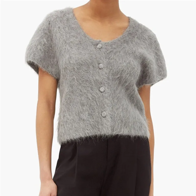Short Sleeve Knit Sweater Women O Neck Single Breasted Knit Cardigan Coat Spring Summer
Short Sleeve Knit Sweater Women O Neck Single Breasted Knit Cardigan Coat Spring Summer
