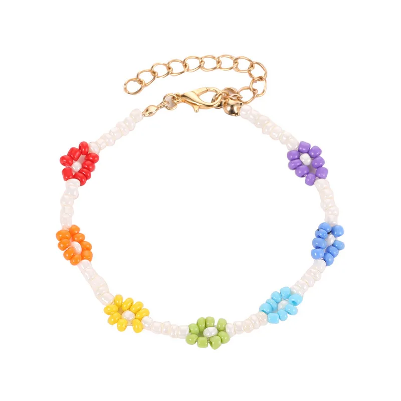 Korean Hand-woven Rice Beads Color Flower Bracelet for Women Vacation Summer Hot Jewelry
Korean Hand-woven Rice Beads Color Flower Bracelet for Women Vacation Summer Hot Jewelry