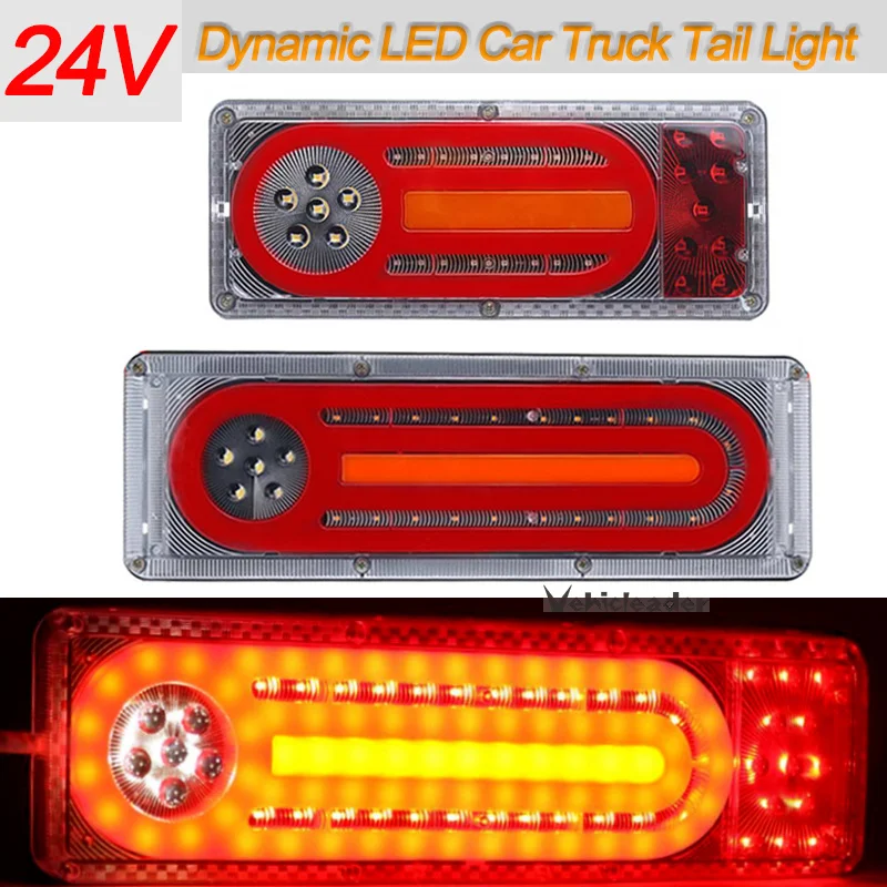 2PCS 24V Car Truck Tail Light Dynamic LED Turn Signal Rear Brake Lights Reverse Signal Lamp Trailer Lorry Bus Camper Caravan
2PCS 24V Car Truck Tail Light Dynamic LED Turn Signal Rear Brake Lights Reverse Signal Lamp Trailer Lorry Bus Camper Caravan