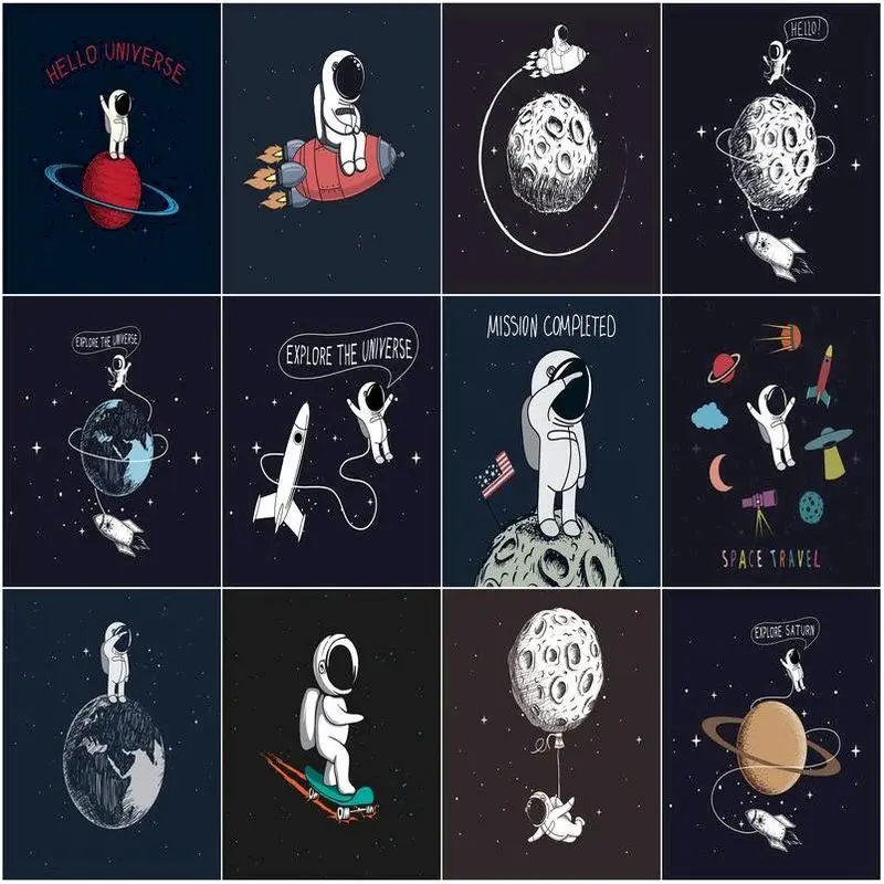 CHENISTORY Diy Oil Painting By Numbers Astronaut Space Pictures Kits Home Diy Frame Hand Painted On Canvas Home Decor
CHENISTORY Diy Oil Painting By Numbers Astronaut Space Pictures Kits Home Diy Frame Hand Painted On Canvas Home Decor