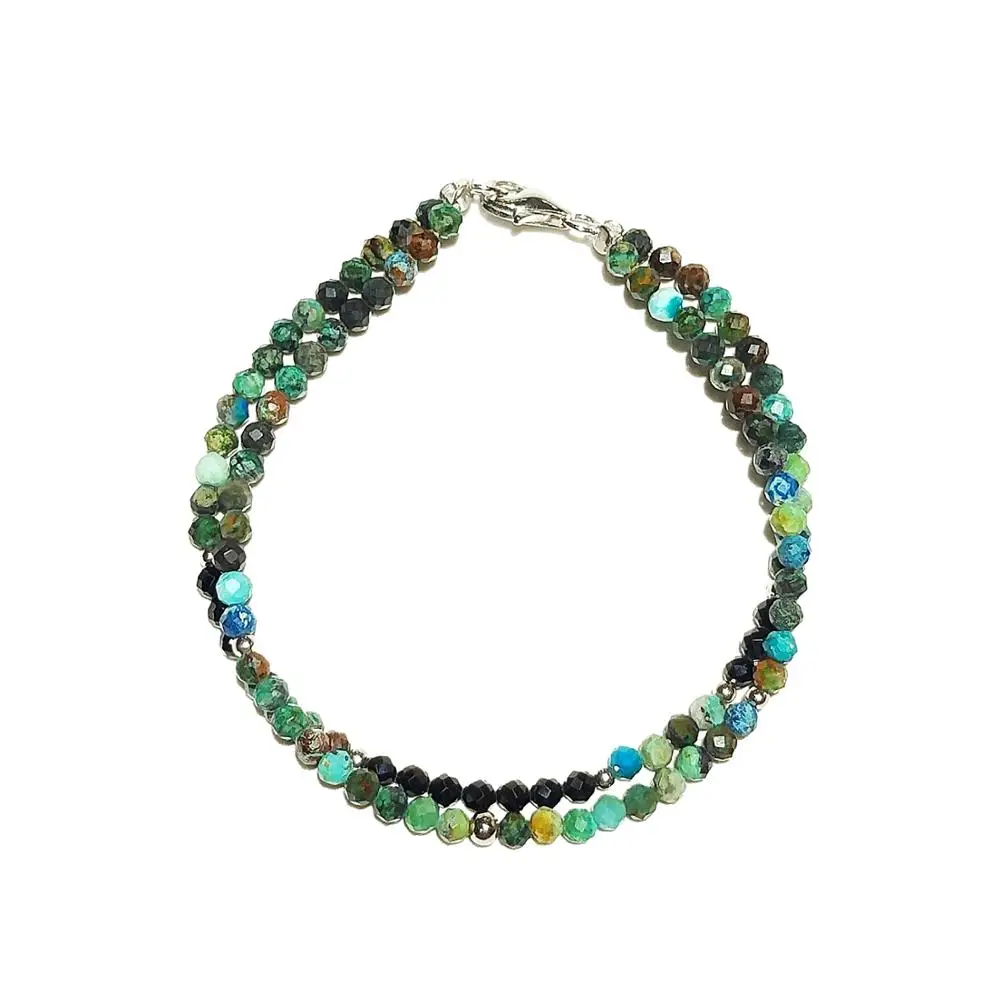 Lii Ji Natural 3mm Chrysocolla Black Spinel 925 Sterling Silver Platinum Color 2 Rows Bracelet For Women or Men
Lii Ji Natural 3mm Chrysocolla Black Spinel 925 Sterling Silver Platinum Color 2 Rows Bracelet For Women or Men