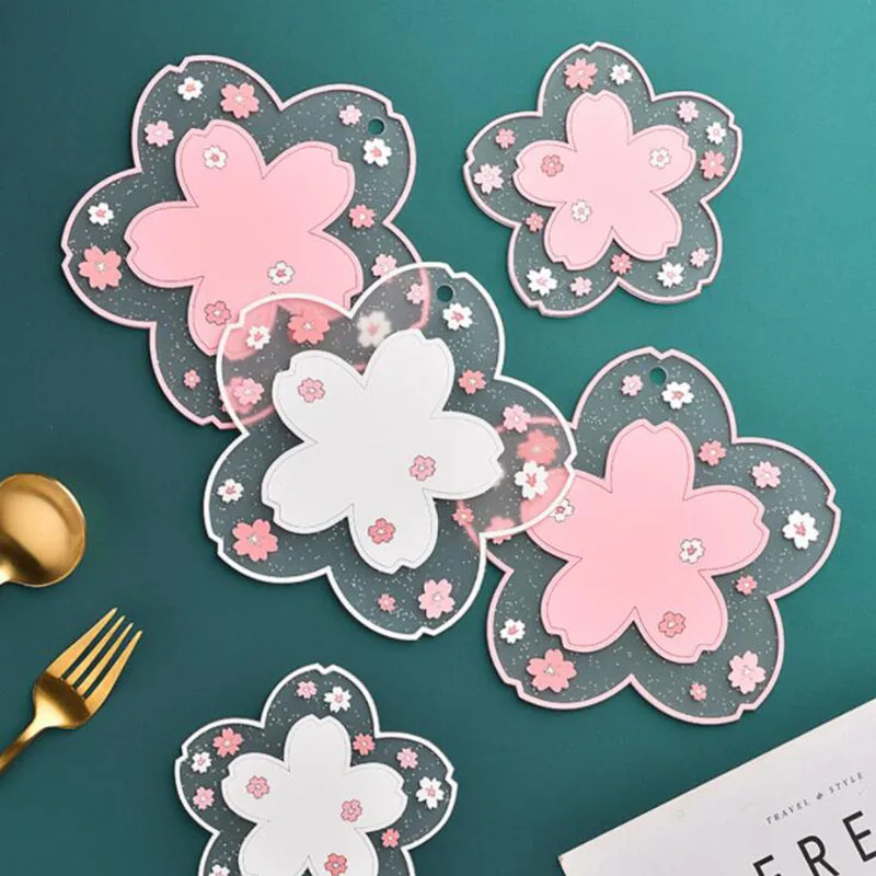 1pcs Cherry Blossom Heat Insulation Pad Dining Table Mat Anti-skid Cup pads Non-slip Coaster Kitchen Accessories
1pcs Cherry Blossom Heat Insulation Pad Dining Table Mat Anti-skid Cup pads Non-slip Coaster Kitchen Accessories