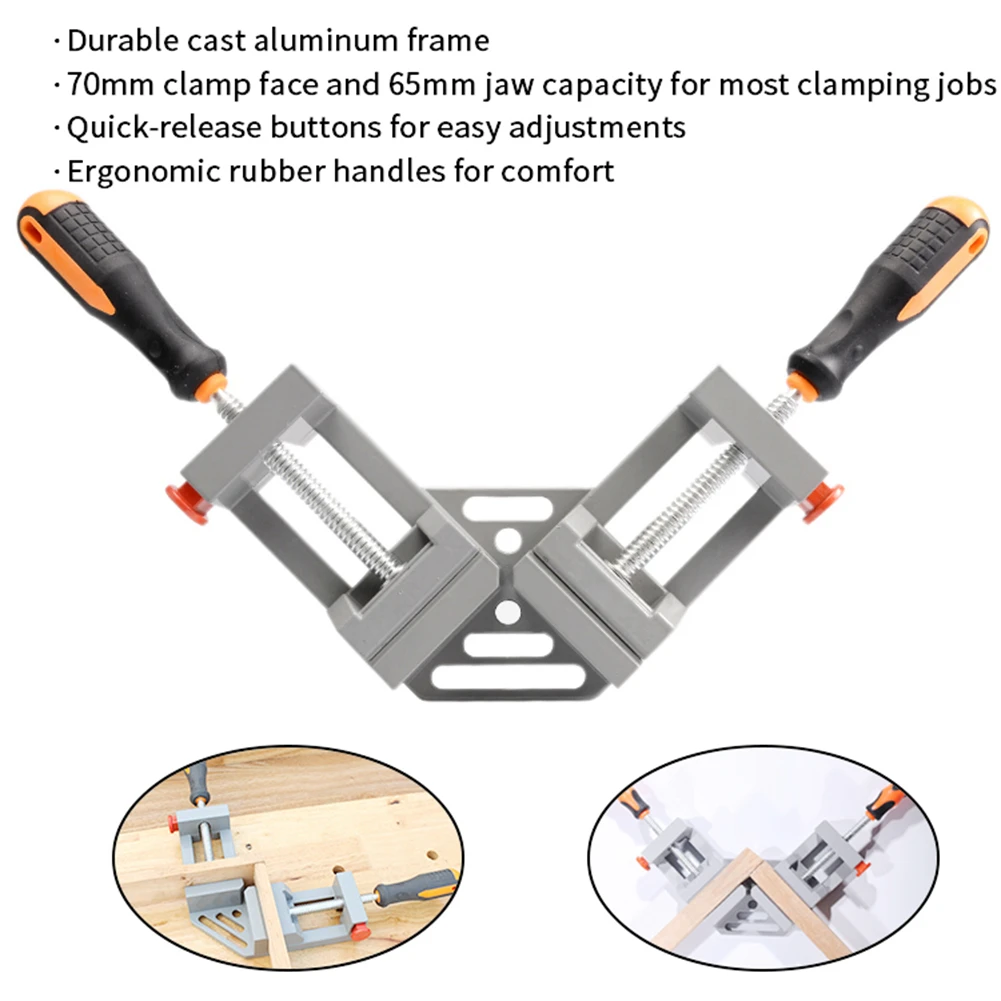 90 Degree Positioning Right Angle Clamp Aluminium Alloy Corner Clamp Woodworking Carpenter Tools Clamping For Door Picture Frame 
90 Degree Positioning Right Angle Clamp Aluminium Alloy Corner Clamp Woodworking Carpenter Tools Clamping For Door Picture Frame