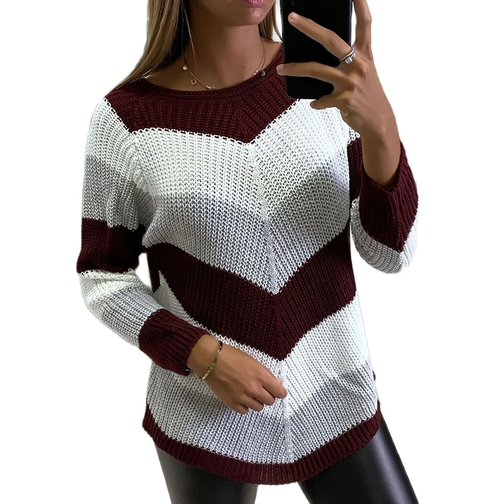 Autumn Knitted Sweater Women Casual O Neck Long Sleeve Loose Jumper Korean Striped Patchwork Pullovers Sweaters Vintage Knitwear
Autumn Knitted Sweater Women Casual O Neck Long Sleeve Loose Jumper Korean Striped Patchwork Pullovers Sweaters Vintage Knitwear