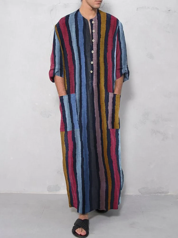 2021 New Autumn Middle East Men's Long-sleeved Arab Striped Printed Shirt Muslim Men's Robe
2021 New Autumn Middle East Men's Long-sleeved Arab Striped Printed Shirt Muslim Men's Robe