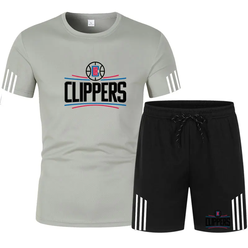 2021 Spring/Summer Clippers Competition Men's Graphic Cotton Print Oversized T-shirt + Shorts Casual Sportswear Men's Sets
2021 Spring/Summer Clippers Competition Men's Graphic Cotton Print Oversized T-shirt + Shorts Casual Sportswear Men's Sets