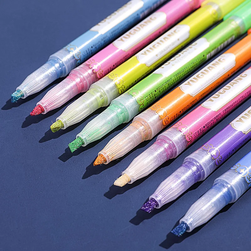 8 pcs/lot Creative Glitter Highlighter Cute 8 colors Drawing Painting Art Marker Pen School supplies Stationery gift
8 pcs/lot Creative Glitter Highlighter Cute 8 colors Drawing Painting Art Marker Pen School supplies Stationery gift