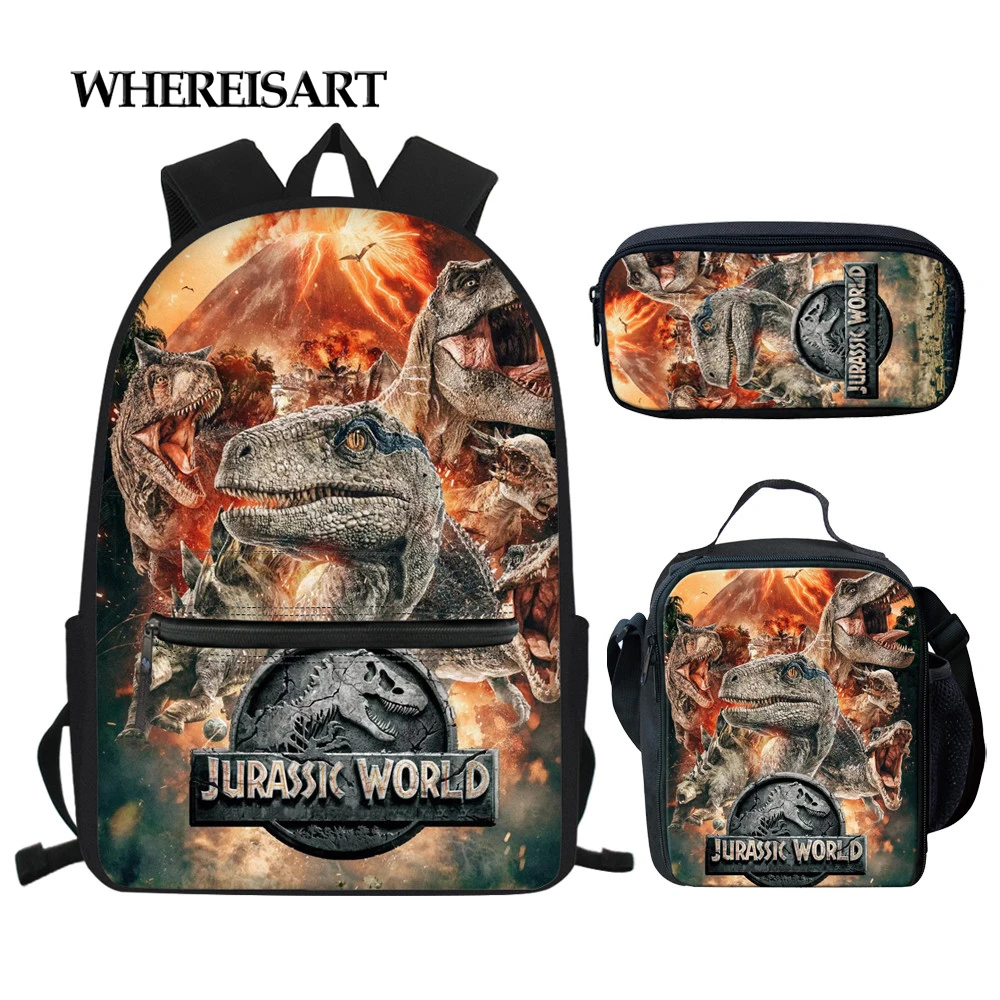 WHEREISART Dinosaur Printed 3PCS Set School Bags for Student High Quality Backpack Boys Cool Jurassic World School Backpack
WHEREISART Dinosaur Printed 3PCS Set School Bags for Student High Quality Backpack Boys Cool Jurassic World School Backpack