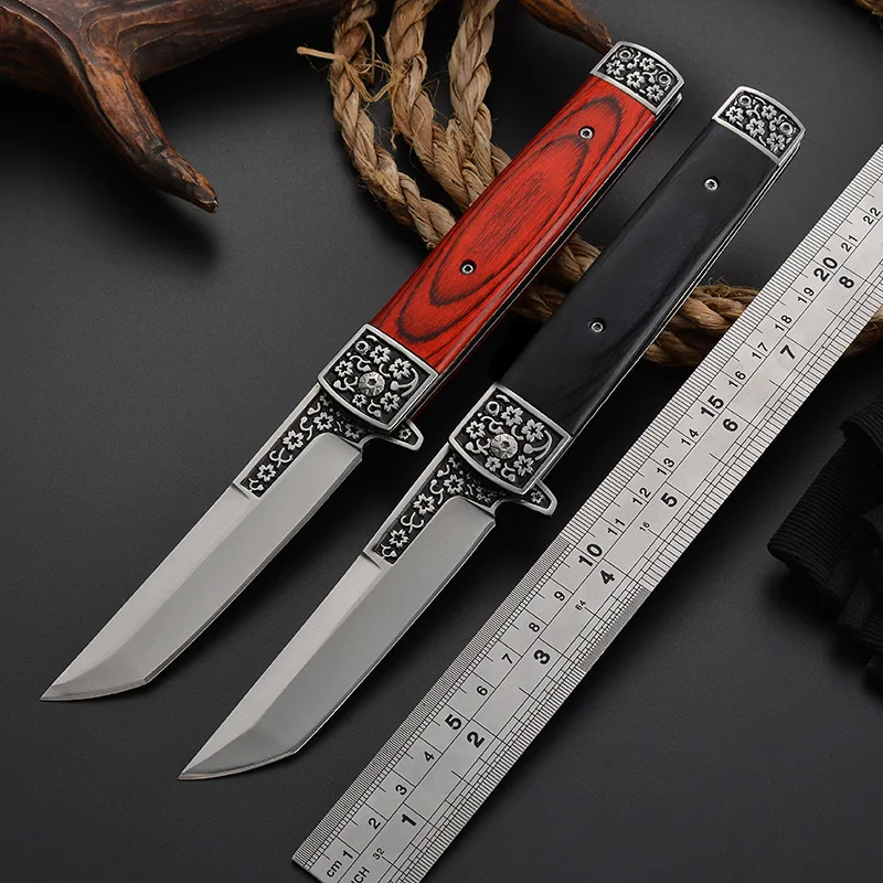 High Hardness Wooden Handle Folding Knife Camping Mountaineering Portable Multifunctional Hunting Knife Outdoor Knifes
High Hardness Wooden Handle Folding Knife Camping Mountaineering Portable Multifunctional Hunting Knife Outdoor Knifes