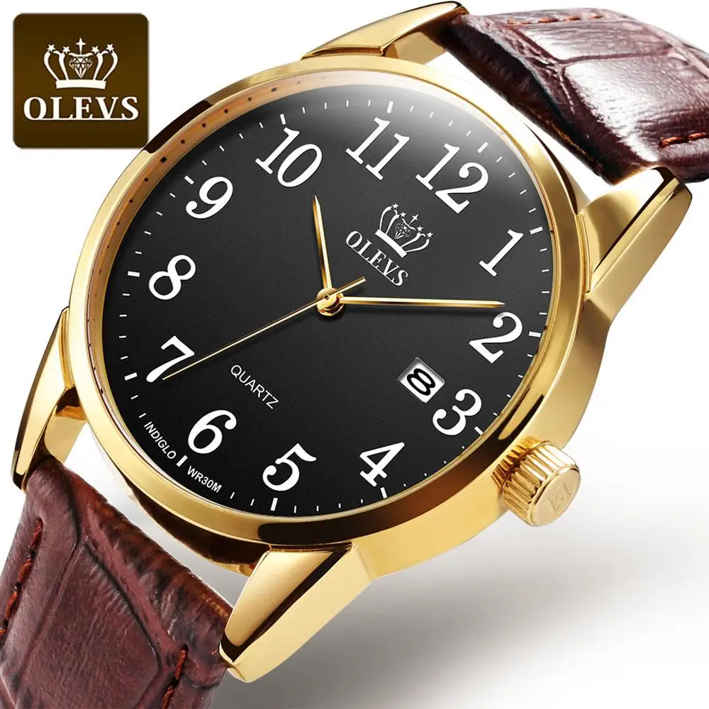 OLEVS Мужские кварцевые часы от топ бренда модные повседневные Элитная одежда из