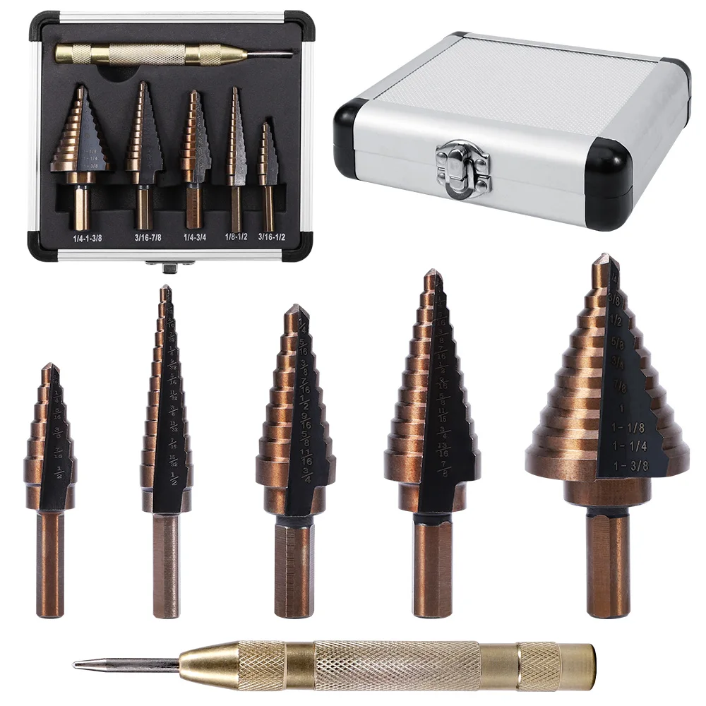 5/6Pcs Drill HSS High Speed Steel Step Drill Bits for Metal Wood Hole Cutter Core Drill Bit Set Triangle Shank Hole Metal Drills
5/6Pcs Drill HSS High Speed Steel Step Drill Bits for Metal Wood Hole Cutter Core Drill Bit Set Triangle Shank Hole Metal Drills