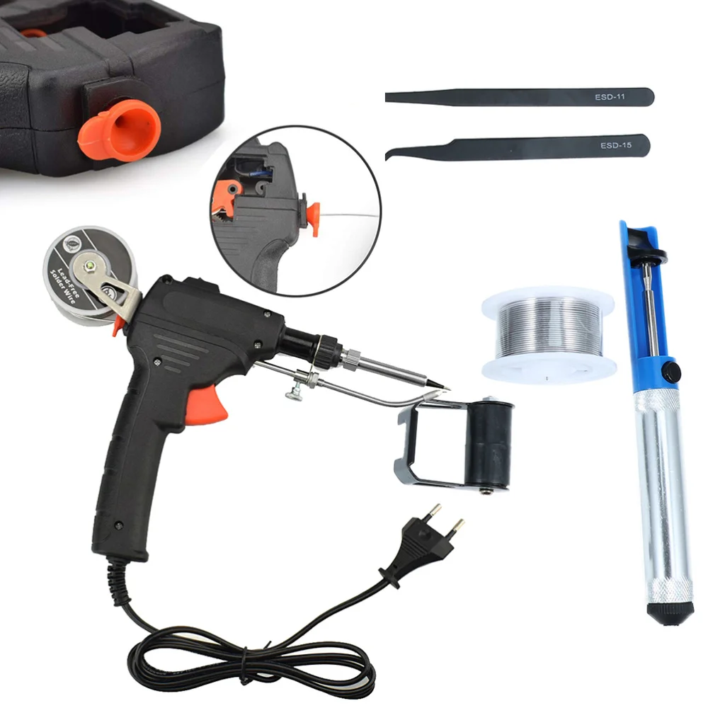 220V 60W Electric Soldering Iron Kit Internal Heating Handheld Automatically Send Tin Welding Station Repair Tool with Switch (E
220V 60W Electric Soldering Iron Kit Internal Heating Handheld Automatically Send Tin Welding Station Repair Tool with Switch (E