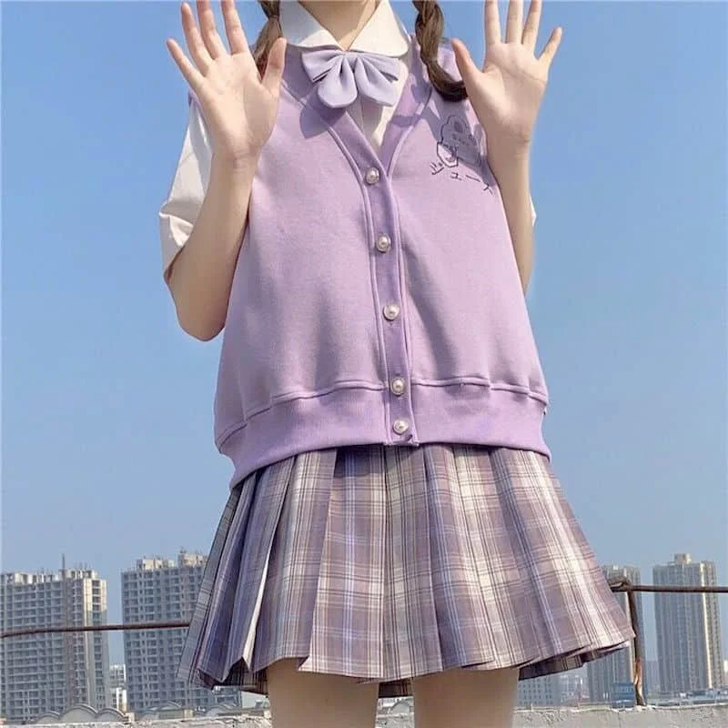 Purple Vest Female Autumn Japanese Soft Sister Cute Bear Korean Version Loose Wild Vest Vest Female Student Jacket Jacket
Purple Vest Female Autumn Japanese Soft Sister Cute Bear Korean Version Loose Wild Vest Vest Female Student Jacket Jacket