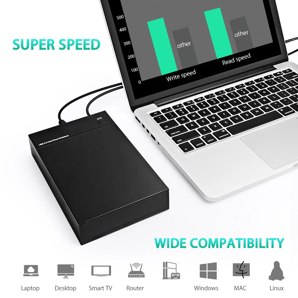 396U3 External Hard Drive Enclosure USB 3.0 to SATA III Lay Flat Hard Drive Docking Station for 2.5 3.5 inch HDD SSD
396U3 External Hard Drive Enclosure USB 3.0 to SATA III Lay Flat Hard Drive Docking Station for 2.5 3.5 inch HDD SSD