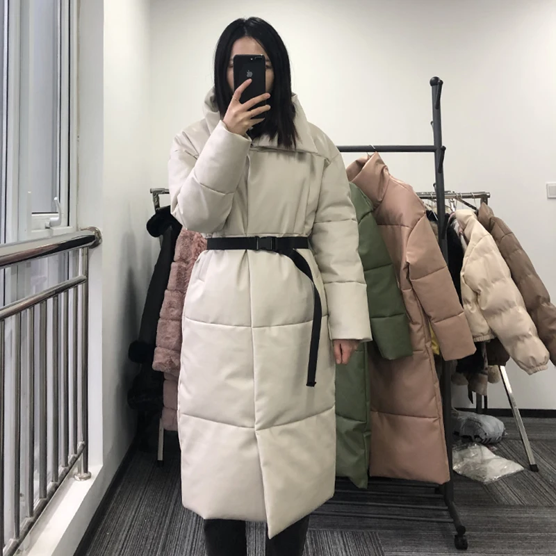 Winter Warm Leather Parkas Women Fashion Straight Loose Pockets Coats Women Elegant Long Cotton Jackets Female Ladies
Winter Warm Leather Parkas Women Fashion Straight Loose Pockets Coats Women Elegant Long Cotton Jackets Female Ladies