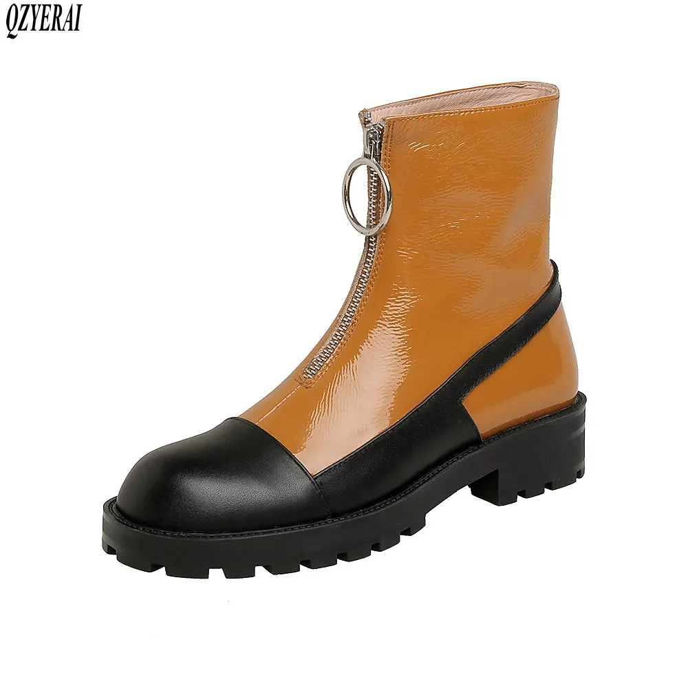 2020 Unique design Genuine leather Martin boots Women boots Motorcycle boots Front zipper New winter Women shoes
2020 Unique design Genuine leather Martin boots Women boots Motorcycle boots Front zipper New winter Women shoes