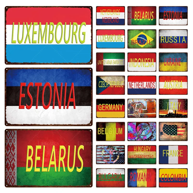 Country Flags Russia Indonesia Brazil Shabby Vintage Decor Poster Metal Sign Home Decor Tin Signs Home Office Decoration Product
Country Flags Russia Indonesia Brazil Shabby Vintage Decor Poster Metal Sign Home Decor Tin Signs Home Office Decoration Product
