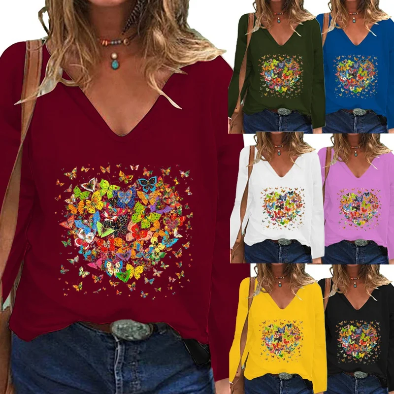 New Arrival Womens Spring and Autumn Fashion Casual Printed Long Sleeve V-Neck T-shirt Loose Graphic Shirt Plus Size Blouse Tops
New Arrival Womens Spring and Autumn Fashion Casual Printed Long Sleeve V-Neck T-shirt Loose Graphic Shirt Plus Size Blouse Tops