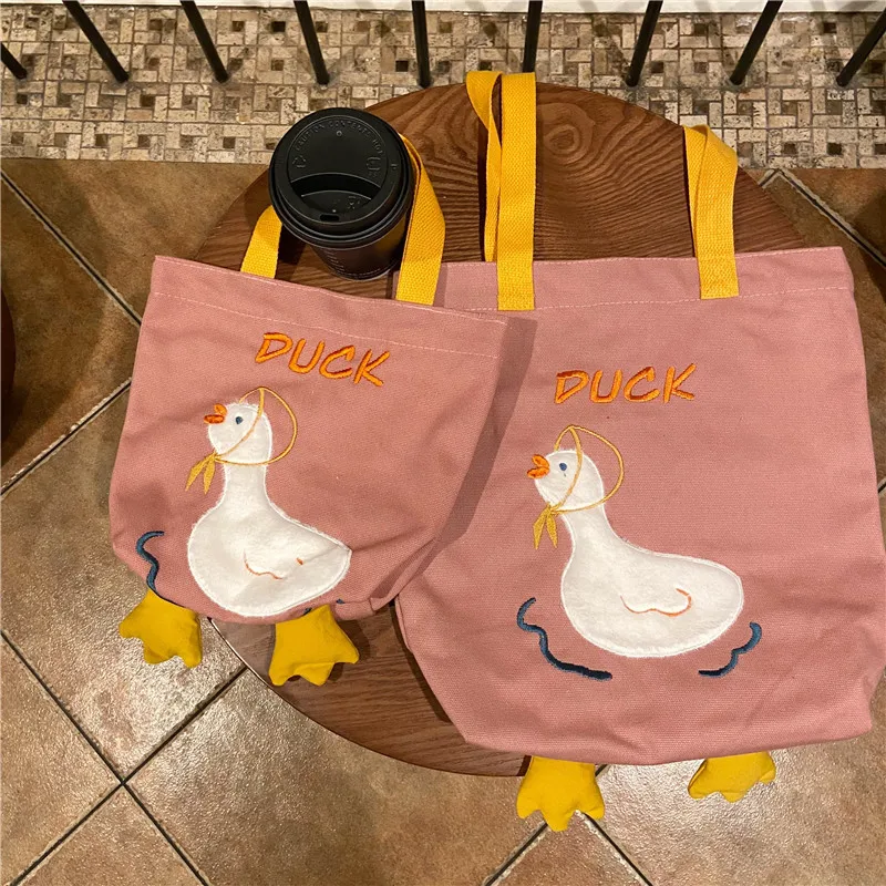 Embroidered Duck Canvas Women Handbags Large Capacity Student Girl Book Shoulder Bag Ladies Reusable Shopping Bags Casual Tote
Embroidered Duck Canvas Women Handbags Large Capacity Student Girl Book Shoulder Bag Ladies Reusable Shopping Bags Casual Tote
