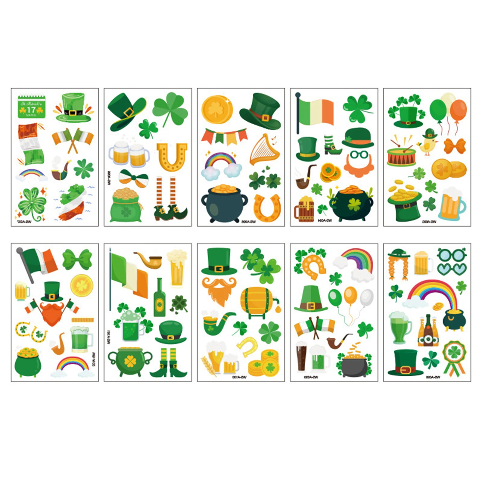 Disposable Cartoon Green Shamrock Hat Clover Waterproof Body Stickers Temporary Face Makeup
Disposable Cartoon Green Shamrock Hat Clover Waterproof Body Stickers Temporary Face Makeup