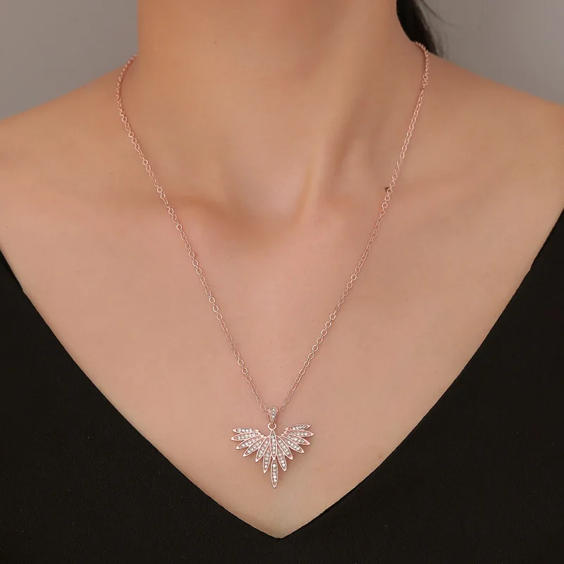 Fashion Trendy Silver Angel Wings Inlaid Zircon Pendant Necklace Women's Neck Ornaments Clavicle Chain Jewelry Accessories Gifts
Fashion Trendy Silver Angel Wings Inlaid Zircon Pendant Necklace Women's Neck Ornaments Clavicle Chain Jewelry Accessories Gifts