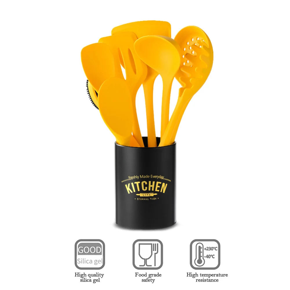 9pcs Silicone Kitchen Cooking Utensils Stainless Steel Handle Kitchenware Set Baking Tools Shovel Cookware Kit with Storage Box
9pcs Silicone Kitchen Cooking Utensils Stainless Steel Handle Kitchenware Set Baking Tools Shovel Cookware Kit with Storage Box