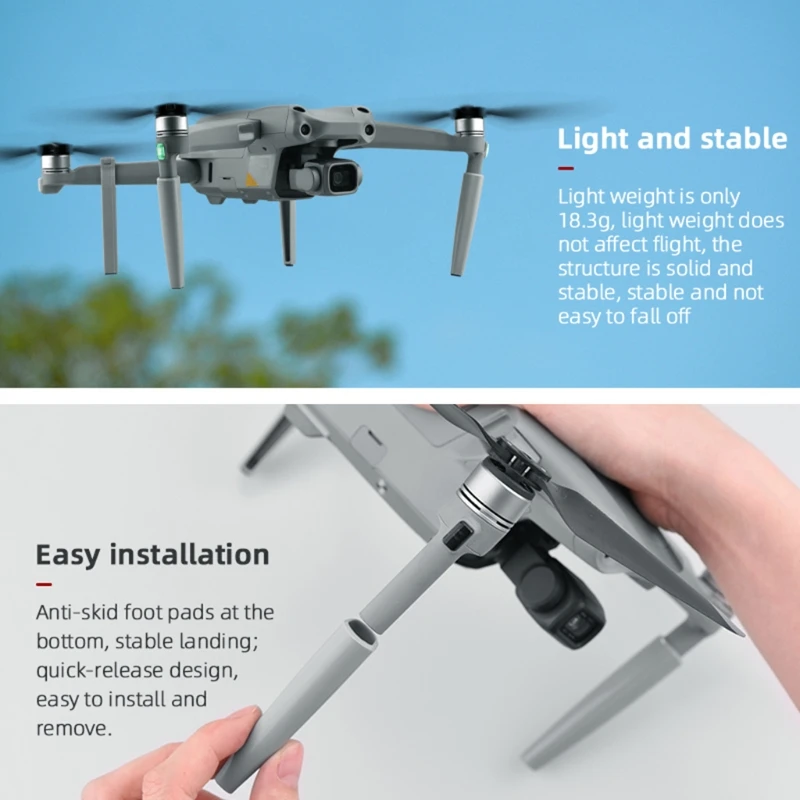 2021 New Quick Release Landing Gear for Mavic Air 2/2S Drone Accessories Leg Increase Height Extender Support
2021 New Quick Release Landing Gear for Mavic Air 2/2S Drone Accessories Leg Increase Height Extender Support
