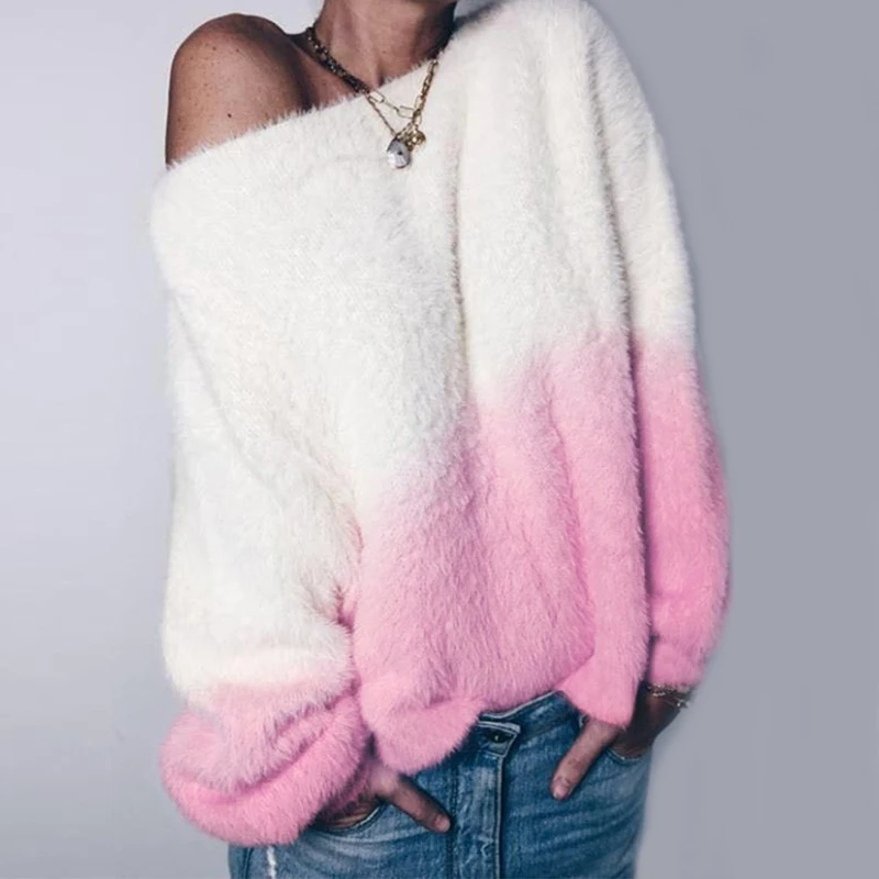 Women's Hoodies Gradient Plush 2020Autumn Winter Casual One Word Collar Long Sleeve Flannel Tops Ladies Warm Soft Loose Pullover
Women's Hoodies Gradient Plush 2020Autumn Winter Casual One Word Collar Long Sleeve Flannel Tops Ladies Warm Soft Loose Pullover