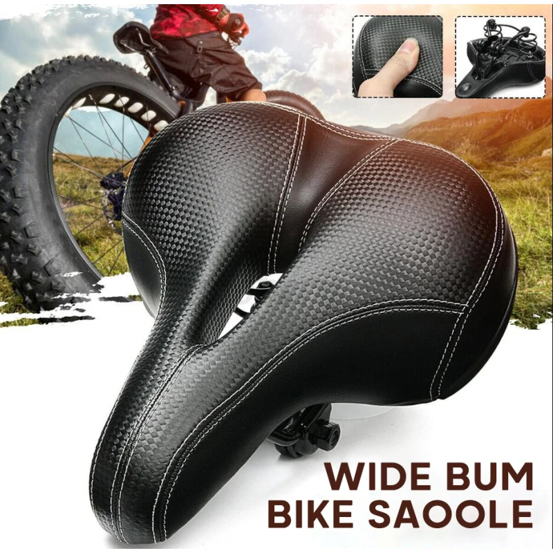 Wide Bicycle Saddle Bicycle Seat Cushion MTB Bike Seat Big Bum Soft Comfort Cushion High Quality Thickened Soft Bicycle Saddle 
Wide Bicycle Saddle Bicycle Seat Cushion MTB Bike Seat Big Bum Soft Comfort Cushion High Quality Thickened Soft Bicycle Saddle