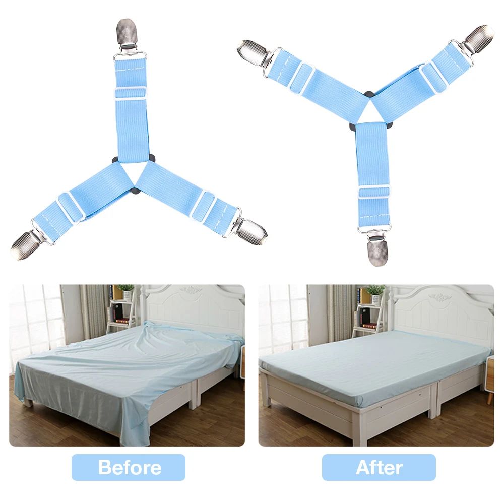 4Pcs/set Elastic Bed Sheet Holder Belt Fastener Bed Sheet Clips Home Textiles Bed Clip Mattress Blankets Bed Holder Gadgets
4Pcs/set Elastic Bed Sheet Holder Belt Fastener Bed Sheet Clips Home Textiles Bed Clip Mattress Blankets Bed Holder Gadgets