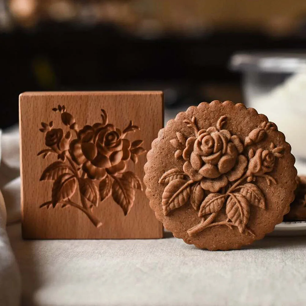 3D Wooden Cookie Mold Set with Rose Cookie Stamp Press Stamp Molds Baking Tool for Prianik Gingerbread Honeycake or Cookies
3D Wooden Cookie Mold Set with Rose Cookie Stamp Press Stamp Molds Baking Tool for Prianik Gingerbread Honeycake or Cookies