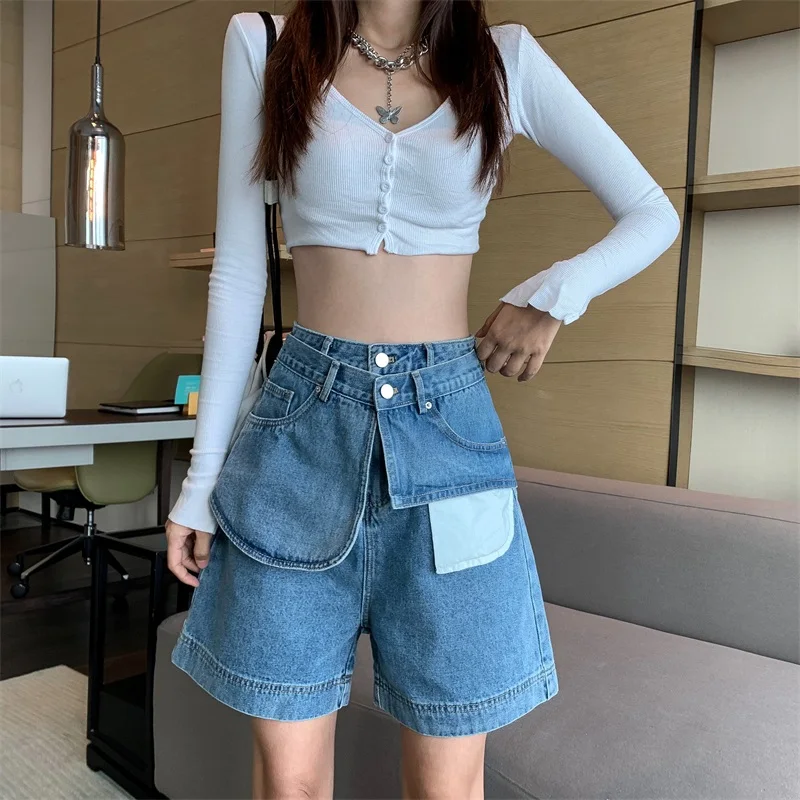 Kimutomo Irregular Knee Length Jeans Women High Waist Solid Pockets Patchwork Wide Leg Pants Outwear Loose 2021 Spring Summer
Kimutomo Irregular Knee Length Jeans Women High Waist Solid Pockets Patchwork Wide Leg Pants Outwear Loose 2021 Spring Summer