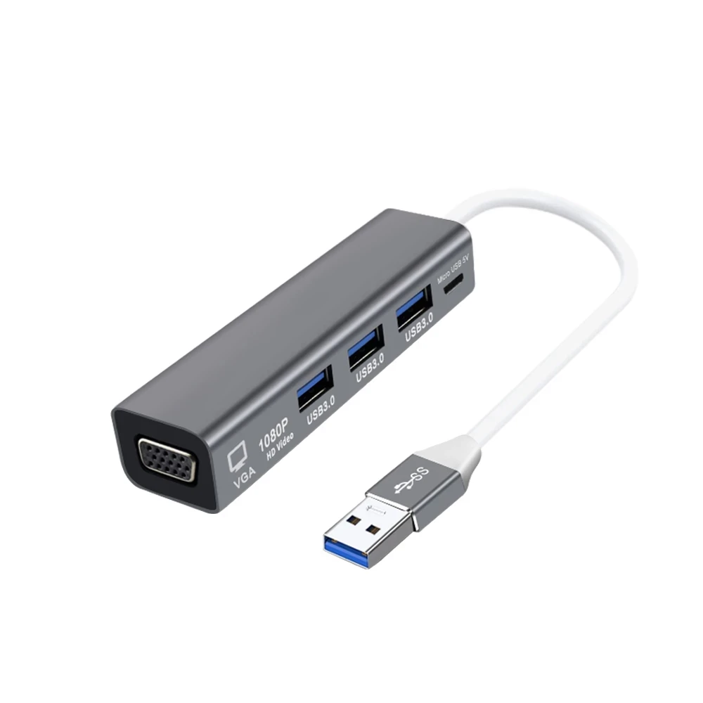 USB 3.0 HUB USB to VGA adapter HD 1080P 3 Ports Splitter Divider Cable Micro USB charging Dock for PC laptop projector
USB 3.0 HUB USB to VGA adapter HD 1080P 3 Ports Splitter Divider Cable Micro USB charging Dock for PC laptop projector