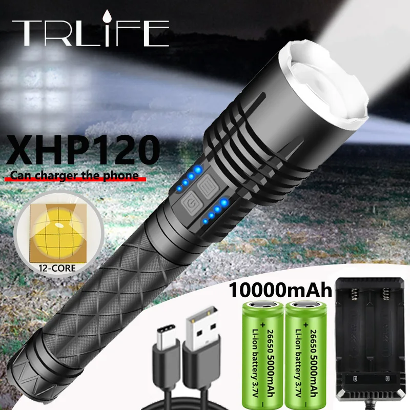 Фонарик светодиодный, 10000 мА · ч, XHP120, 12 ядер, яркий фонарик, USB, перезаряжаемый, IP66, водонепроницаемый фонарь, лампа для кемпинга, используется...
Фонарик светодиодный, 10000 мА · ч, XHP120, 12 ядер, яркий фонарик, USB, перезаряжаемый, IP66, водонепроницаемый фонарь, лампа для кемпинга, используется...