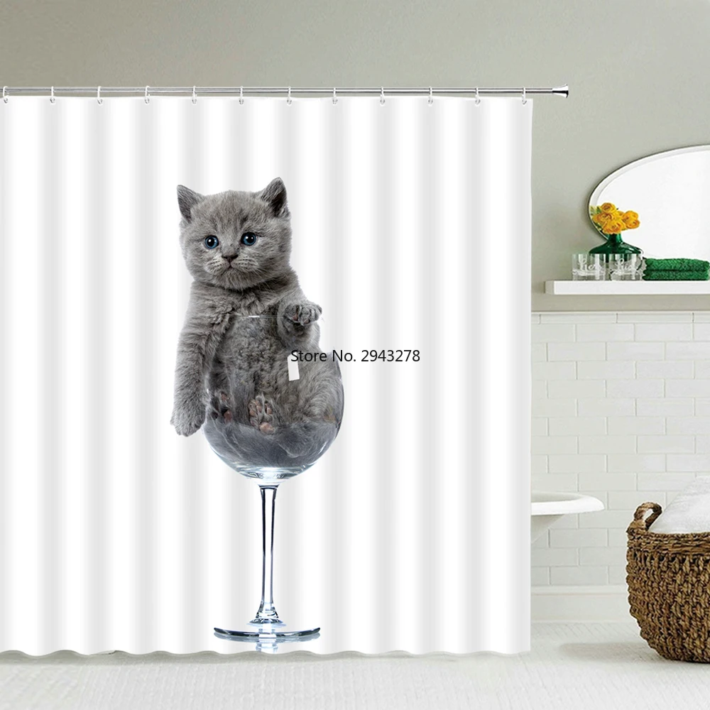 Funny Cat Polyester Fabric Shower Curtains Home Decor Multi-size Shower Curtains Creative Waterproof Shower Curtain for Bathroom
Funny Cat Polyester Fabric Shower Curtains Home Decor Multi-size Shower Curtains Creative Waterproof Shower Curtain for Bathroom