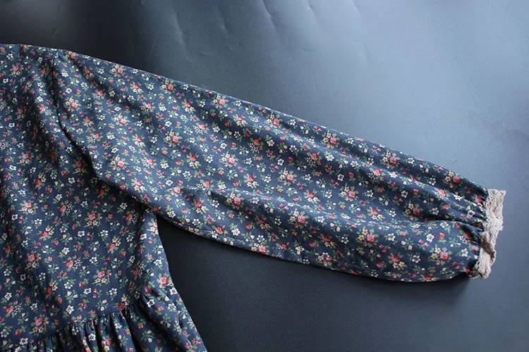 8864 New Spring Women Dress Mori Girl Literary Loose Ruffle collar Floral Print Double Hem Cotton linen Dress Women 
8864 New Spring Women Dress Mori Girl Literary Loose Ruffle collar Floral Print Double Hem Cotton linen Dress Women