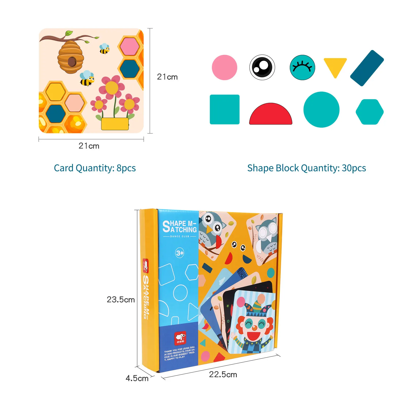 Wooden Shape Puzzles Geometry Learning Matching Blocks Preschool Early Education Game Toy Gift for 3-6 Years Old Children
Wooden Shape Puzzles Geometry Learning Matching Blocks Preschool Early Education Game Toy Gift for 3-6 Years Old Children