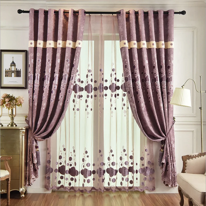 European Style Simple Fashion Embroidered Curtains Blackout Curtains for Living Room and Bedroom 
European Style Simple Fashion Embroidered Curtains Blackout Curtains for Living Room and Bedroom