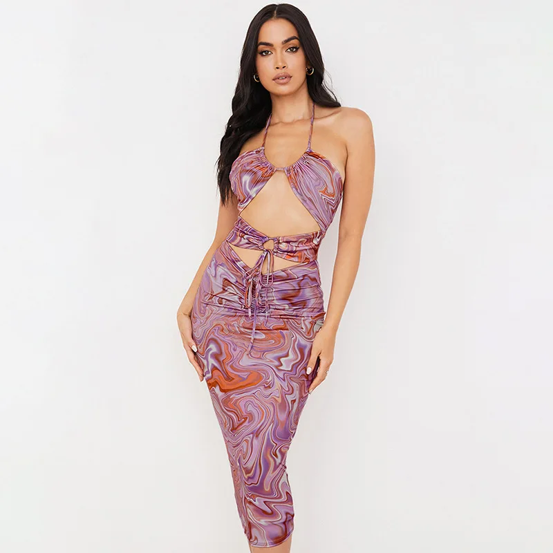 Swirl Print Summer Cut Out Halter Bandage Sexy Ruched Midi Dress Sleeveless Backless Elegant Dresses Club Party
Swirl Print Summer Cut Out Halter Bandage Sexy Ruched Midi Dress Sleeveless Backless Elegant Dresses Club Party