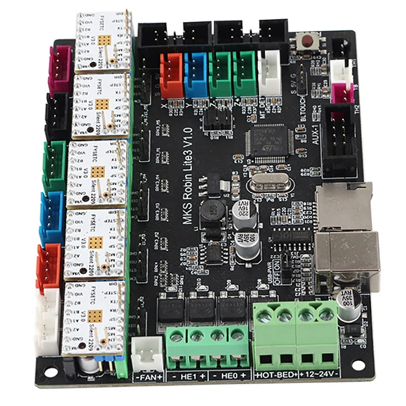 Материнская плата для 3D принтера MKS Robin Lite3 + TMC2209 x 5 комплект драйвера двухцветная