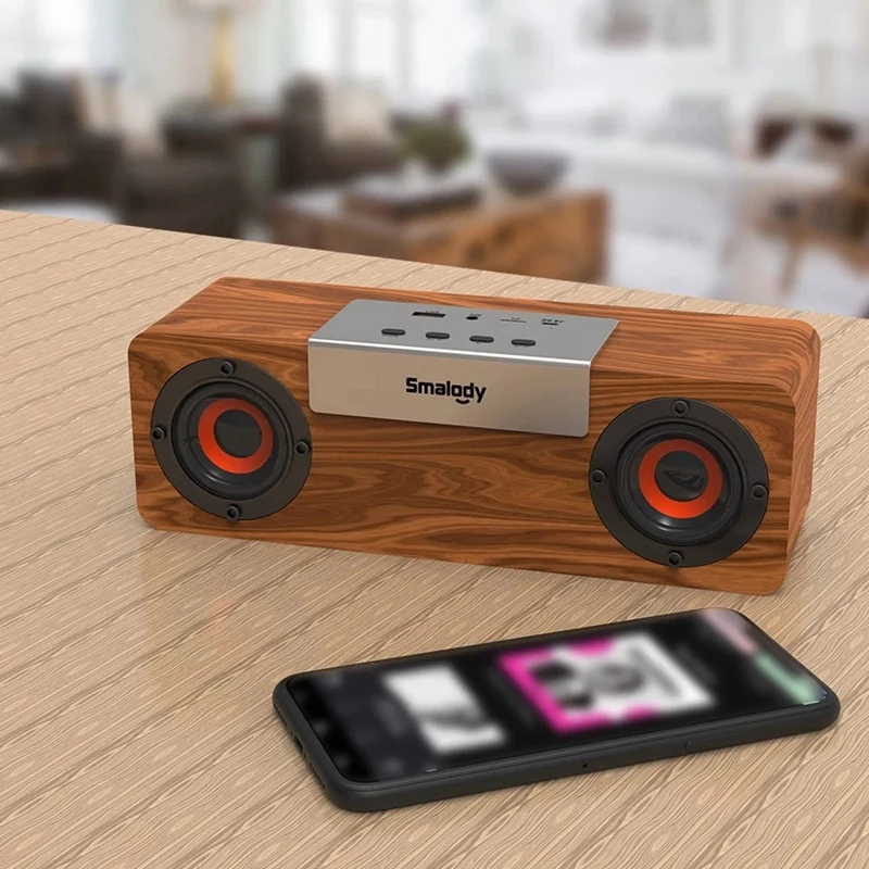 Smalody Portable Outdoor BT Speaker Wooden Wireless Multifunctional Stereo Speakers Powerful Handheld Soundbox
Smalody Portable Outdoor BT Speaker Wooden Wireless Multifunctional Stereo Speakers Powerful Handheld Soundbox